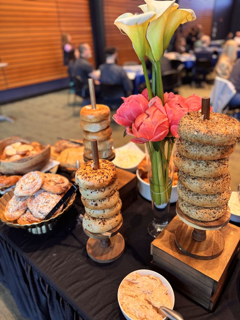 A styled catering table