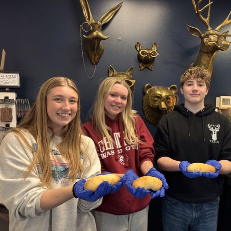 Team with fresh-baked cookies